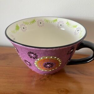 Signature Floral Purple Stoneware Mug